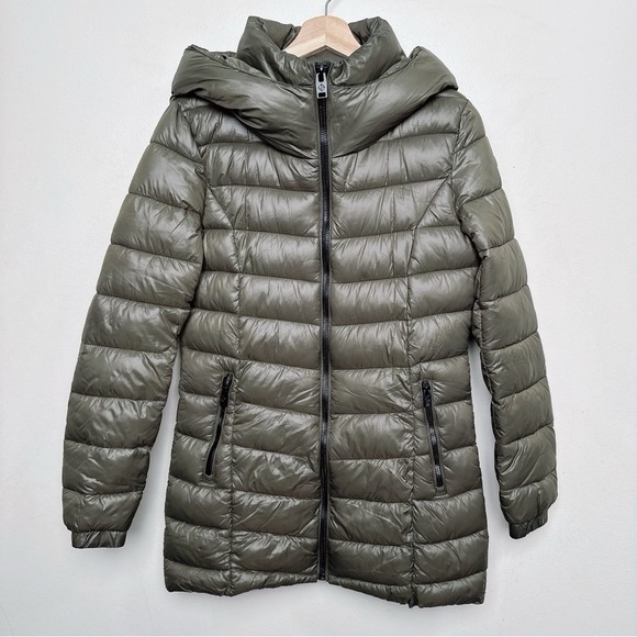 Point Zero Womens Small Pro Long Mid Weight Puffer Jacket Juniper - Picture 2 of 16